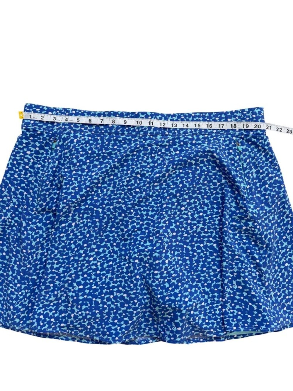 T by Talbots Womens 2X Skort Blue Printed With Zip Pocket Tennis Pickleball NEW - Picture 5 of 6